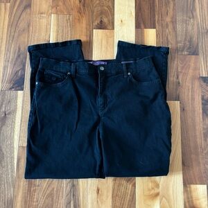 EUC Gloria Vanderbilt Amanda Straight Jeans, 16P Short, Jet Black, like New
